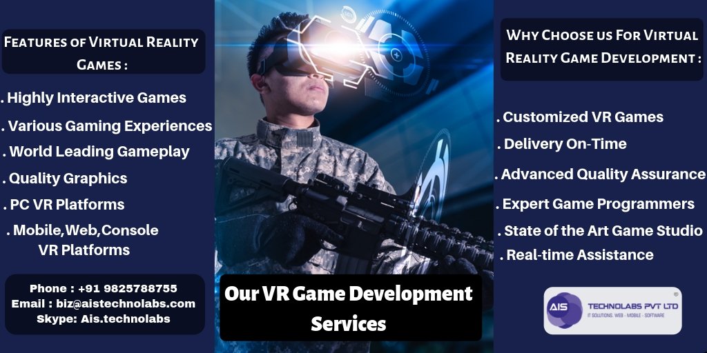 aistechnolabs's tweet image. 🕵️♂️Looking for VR Game Developer?🎮
Create VR Experience Specific To Your Needs And Grow Your Business. Works on All Devices. Realistic 3D 360°. Beyond 360 Degrees.🎮💣🦹♂️Tap To Hire : goo.gl/YTmDA4 👈
#gamedevelopmentcompany #VRgames #vrgamedevelopment #gamedev