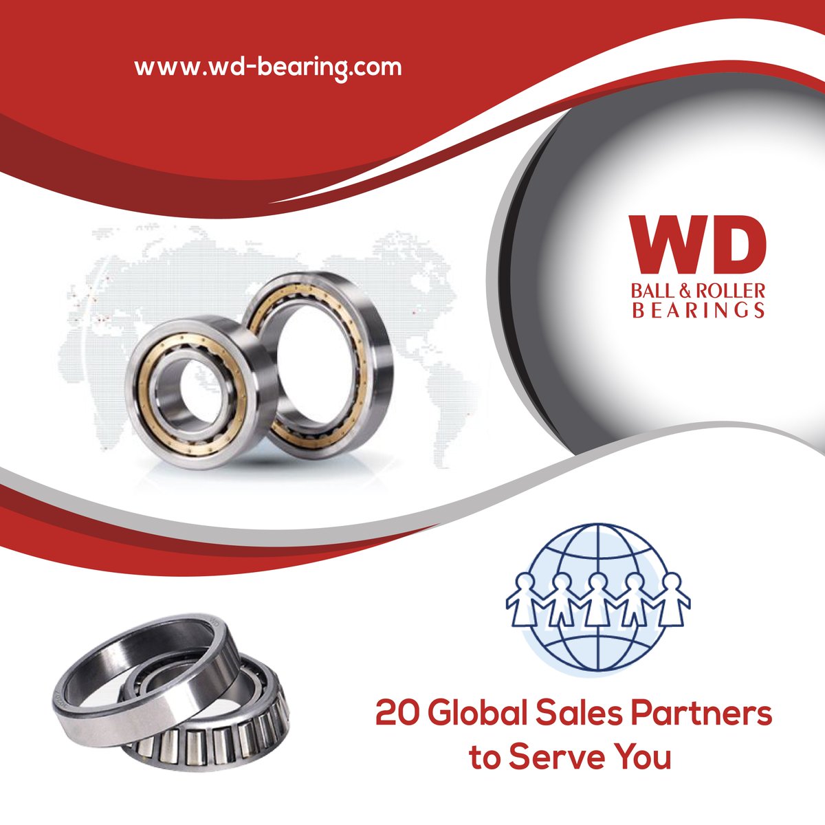 WD has gained trust worldwide due to its high quality and competitively priced bearings. We are thriving to reinforce our global presence and build long term relationships with our global customers. For the service of high-quality bearings, visit wd-bearing.com.