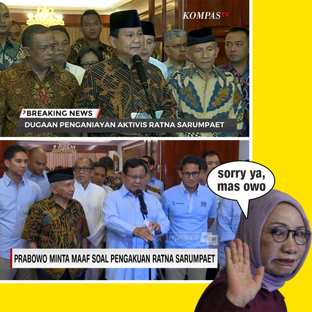 Gimana ya perasaan Bu RS sekarang ya, ditinggal sendirian... Pasti karena #PraboHoax yaakk
Penyidikan kasusnya bu RS ikut Hoax jg ga ya?