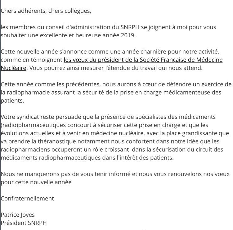 Le président du SNRPH vous présente ses vœux sur snrph.org