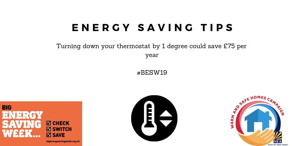 NEA_UKCharity's tweet photo. It is recommended to have your thermostat at 18 - 21 degrees but if you've got it higher than that you could save some money by turning it down by just one degree.

#BESW19 #WarmSafeHomes https://t.co/vZpThDwyfe