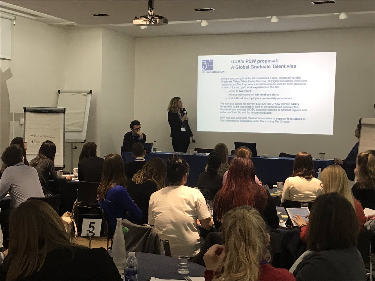 BUILAcommittee's tweet photo. What we need is a Global Graduate Talent visa - Stephanie Harris from @UniversitiesUK at today’s 101 session #BUILAWorkshop https://t.co/GEqnoxWeSN