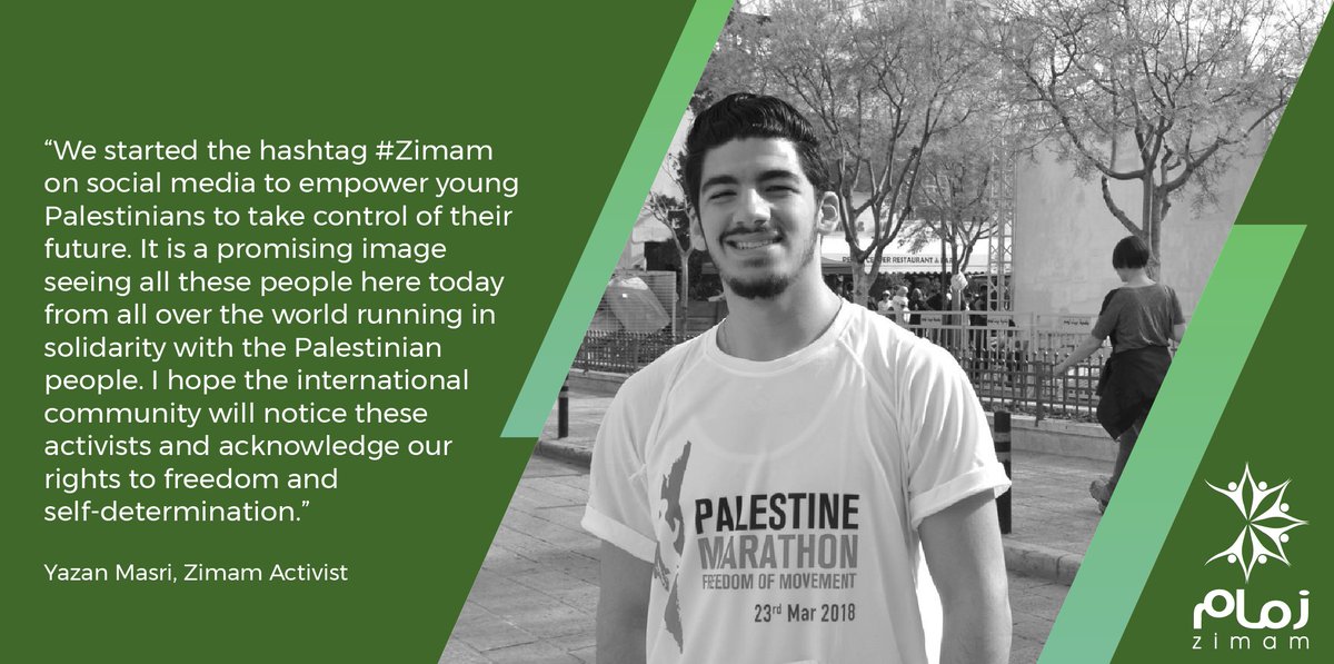 The annual #Palestine Marathon, highlights the lack of the basic freedom of movement and travel caused by the Israel #occupation. #Zimam was there among the participants and supporters.

Read more in our 2018 Annual Report: bit.ly/Zimam2018

#Change #Youth