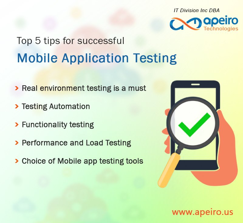 ApeiroTech's tweet image. Top 5 tips for successful Mobile Application Testing
#Apeiro_Technologies #MobileApplicationTesting 
apeiro.us