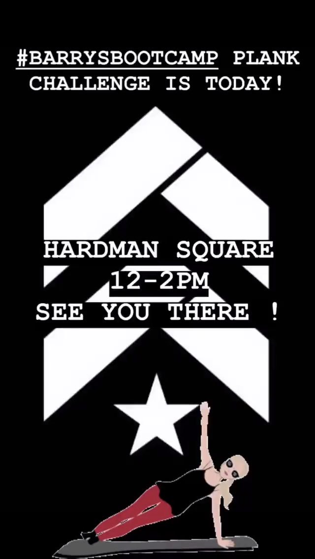 Half an hour to go until <a href="/barrys_uk/">Barry's UK</a> Plank Challenge in <a href="/Spinningfields/">Spinningfields</a>! Meet in Hardman Sq 12-2 today and take on their trainers to win free classes as their ABC site 💪