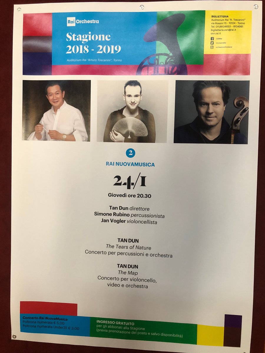 jancello's tweet image. Tomorrow. Looking forward ⁦@TanDunMusic⁩ ⁦@OrchestraRai⁩ #Torino #Celloconcerto #TheMap