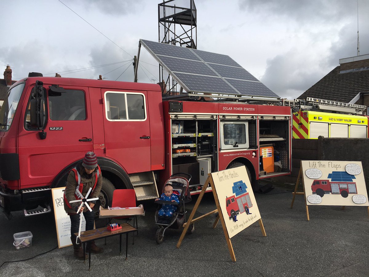 REsource living are with us! Nice to see the West Wales fire truck &amp; solar truck parked by eachother. Come &amp; say hello! We're at the Gateway Community Hub.