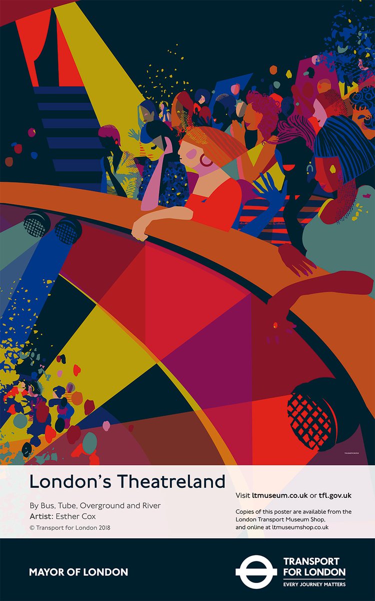 Yet another fabulous poster for London Transport adorns the walls of the tube network. Esther Cox was once again commissioned to produce an image that would celebrate London’s Theatreland

Read more: ow.ly/K8Sq30npZCW