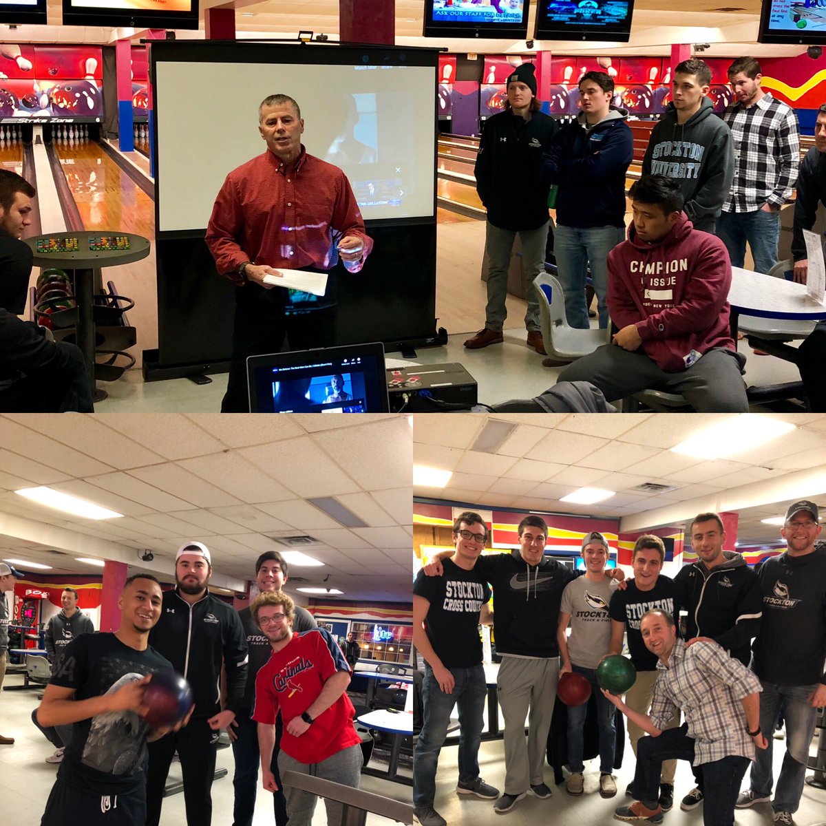 StocktonUXCTF's tweet photo. Great night at #liverespect bowling night with our male athletes led by Athletic Director Kevin McHugh @KevinMcHughAD @stocktonospreys Over 50 athletes came out to engage in an open dialogue about #liverespect https://t.co/CHHmbBhrF0