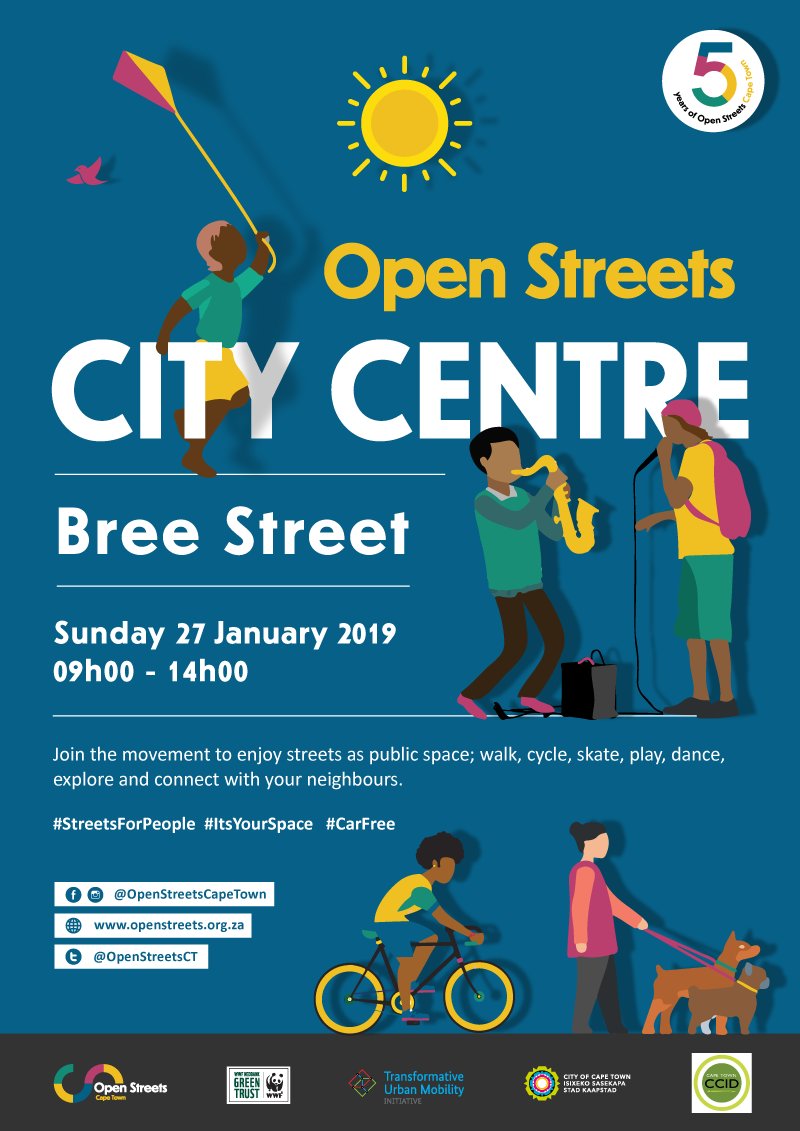 cocreateSANL's tweet photo. On 27 January 2018 @OpenStreetsCT will transform #BreeStreet into a #carfree space and show us the possibilities in exploring different modes of transport. Don't miss out! #cocreate2MOVE #OpenStreetsCapeTown https://t.co/5ERejuLKXw