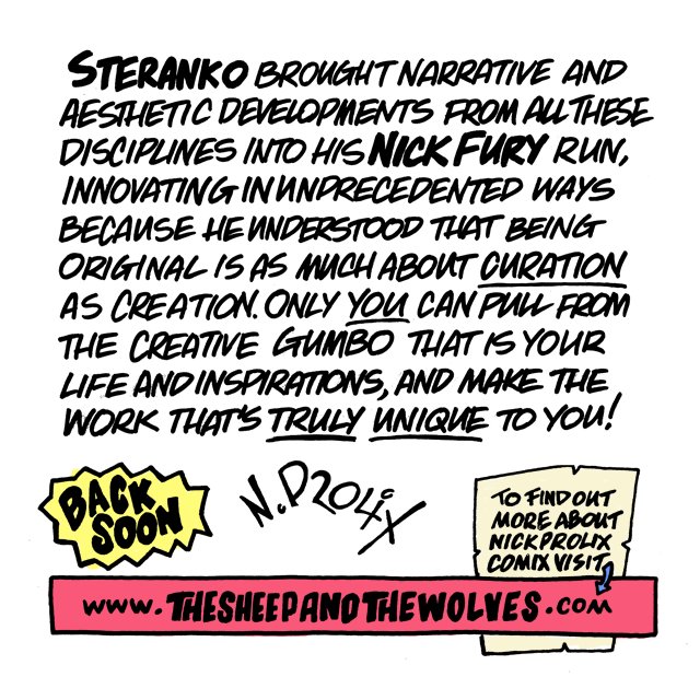nickprolix's tweet photo. Another #BullpenBootcamp for #Learnuary &amp; today it's the turn of comics Modfather @iamsteranko with a lesson on the value of curating your own creative influences #creativity #influences #indielife #indiecreativity #inspiration #art #creativelife https://t.co/ZdSLk9xEKe