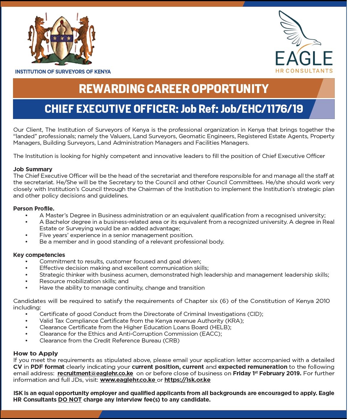 The Institution of Surveyors of Kenya on X: &ldquo;Vacancy at ISK https 