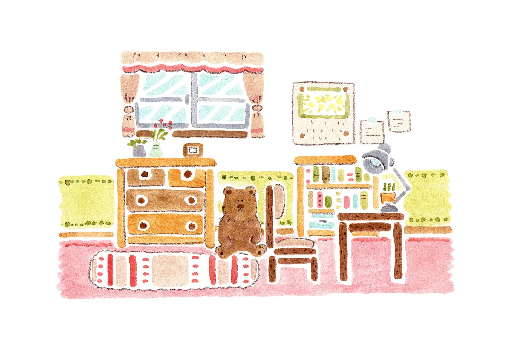 すずき えりな Illustrator 子供部屋 ほのぼのイラスト 白が好き イラスト 絵 アート 水彩 色鉛筆 シンプル 手描きイラスト 部屋 子供部屋 Illustration Illustrator Art Drawing T Co Evzzn5oxmf Twitter