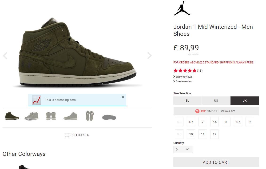 jordan 1 mid winterized olive