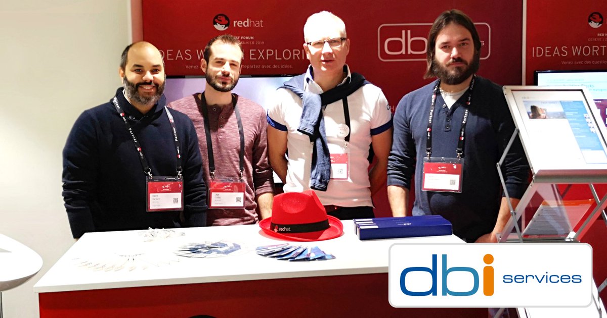 dbiservices's tweet image. We are in Geneva! Come and see us on our booth @Red Hat Forum Geneva. Our team   will be delighted to welcome you and provide you with info on @dbiservices innovative products and services.       #redhatforumgeneva   #Open4Tech