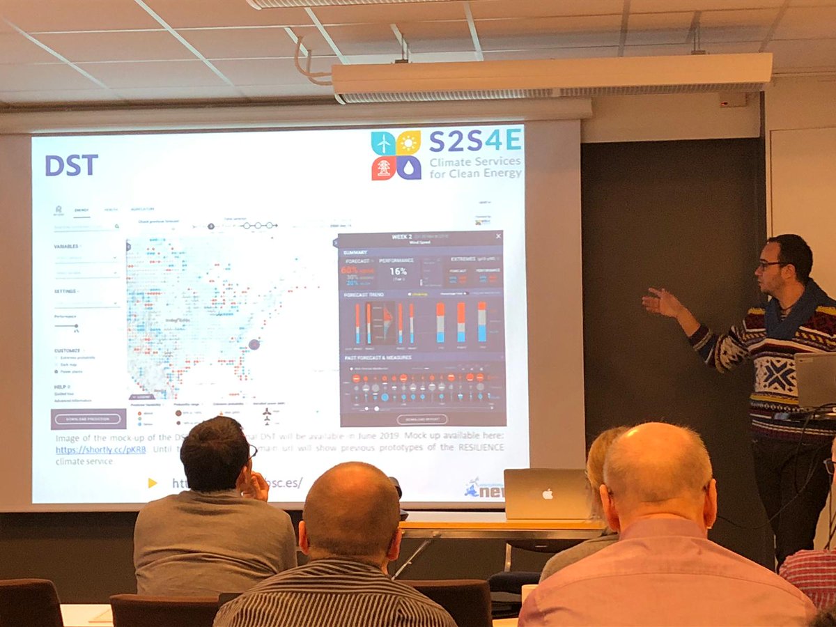 S2S4E's tweet image. Albert Soret is presenting the mock-up of our DST in the #NEWA (New European Wind Atlas) meeting in Uppsala, Sweden.