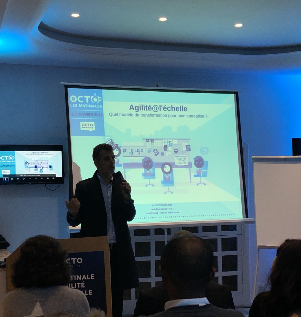 OctoMaroc's tweet photo. [LES MATINALES OCTO: AGILITE A L'ECHELLE]
On commence avec le discours de bienvenue de Monsieur Nabil Sargeane @nsargeane, DG d'OCTO TECHNOLOGY MAROC #Agilité #Digital #Transformation #IT #Octotechnology #Maroc https://t.co/5l1ct8XKVt