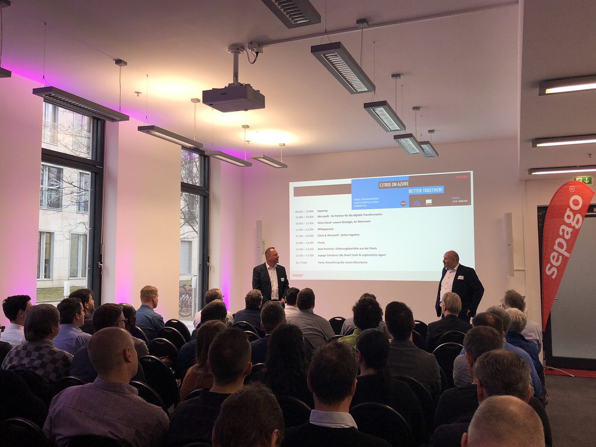 sepago's tweet image. Es geht los: Gemeinsam mit @citrix, @MicrosoftDE und der @ADN_Bochum starten wir heute unsere #CitrixOnAzure Roadshow in #München!