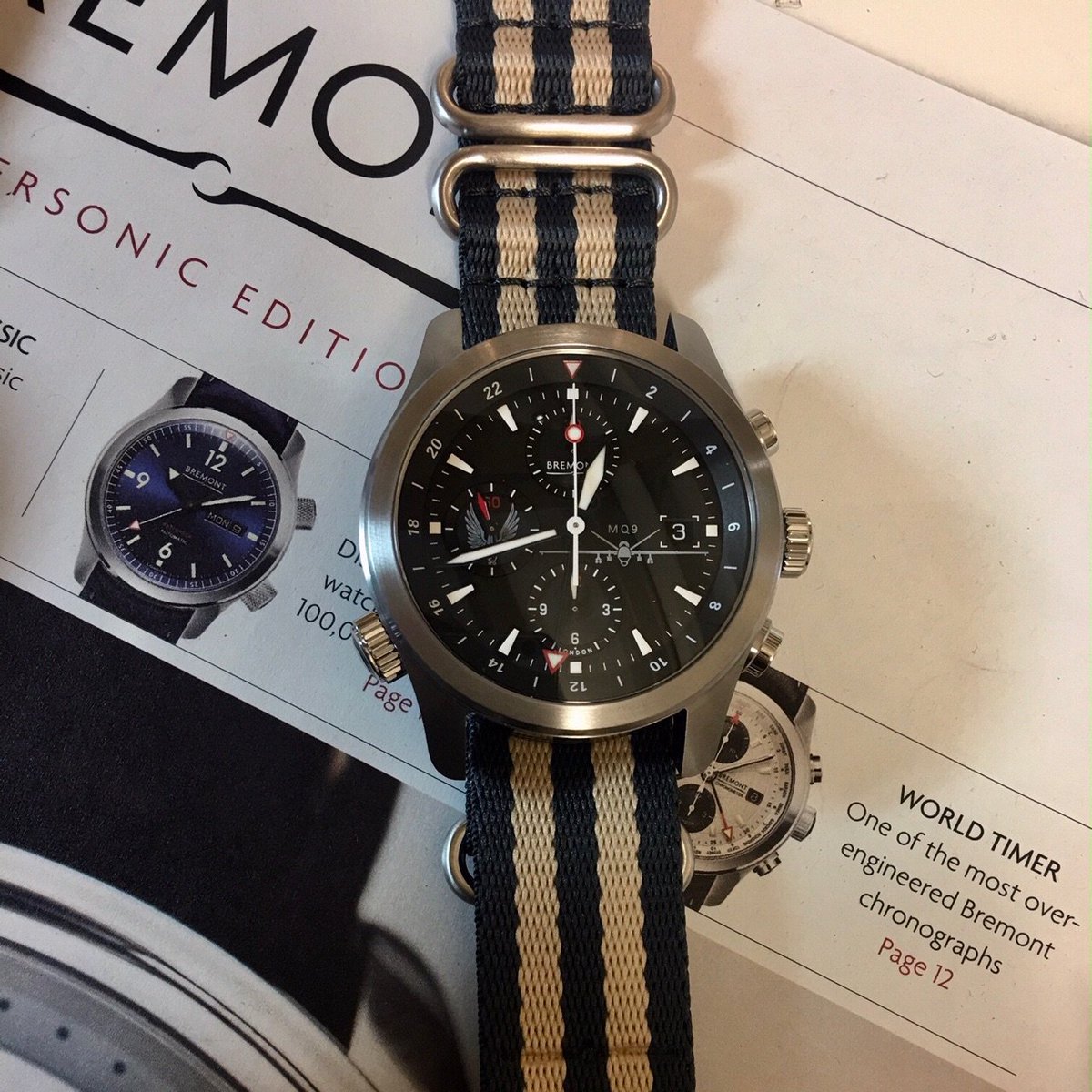 BremontMilitary's tweet photo. Love the look of the @Bremont ALT1-Z military edition for No. 39 Squadron RAF on the NATO Stone Canvas strap! The MQ-9 Reaper may be deployed far away when you're operating it, but the Bremont will always be by your side! #39Squadron #MQ9 #Reaper #UAV #RPAS https://t.co/BrI1RwofdG