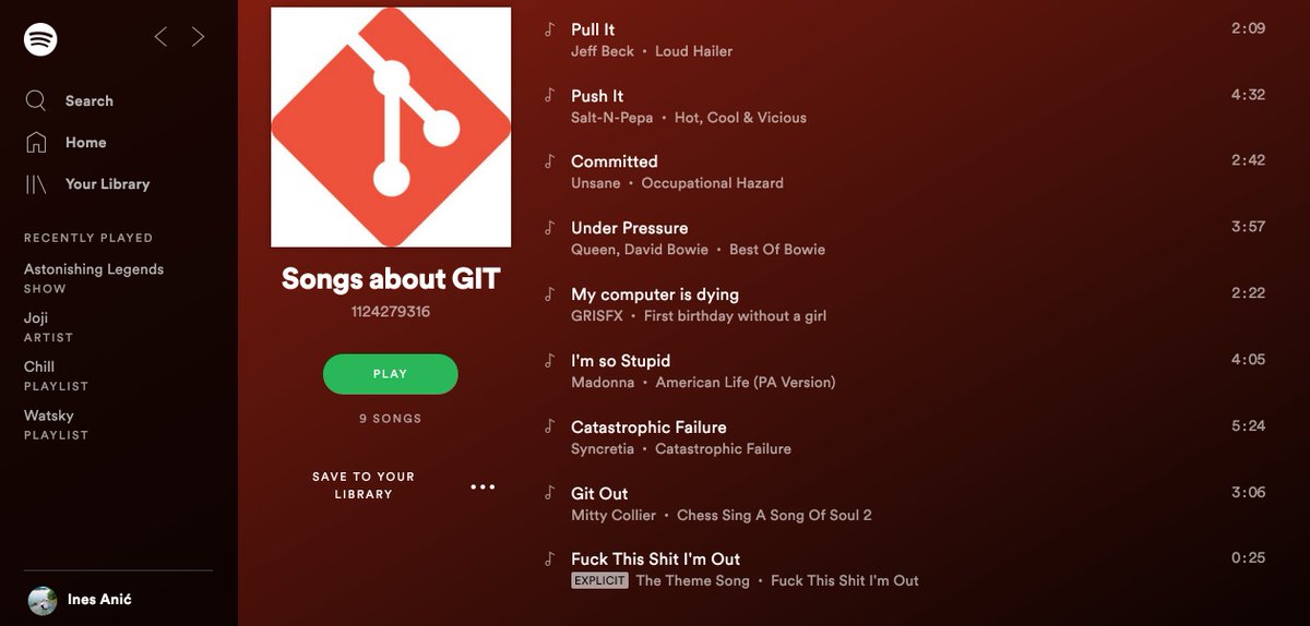 i_anic's tweet photo. This #GIT playlist my BED just shared in our Slack channel: https://t.co/51pToSMQBB
๐คฃ
#gitout https://t.co/84JWlTMmL6