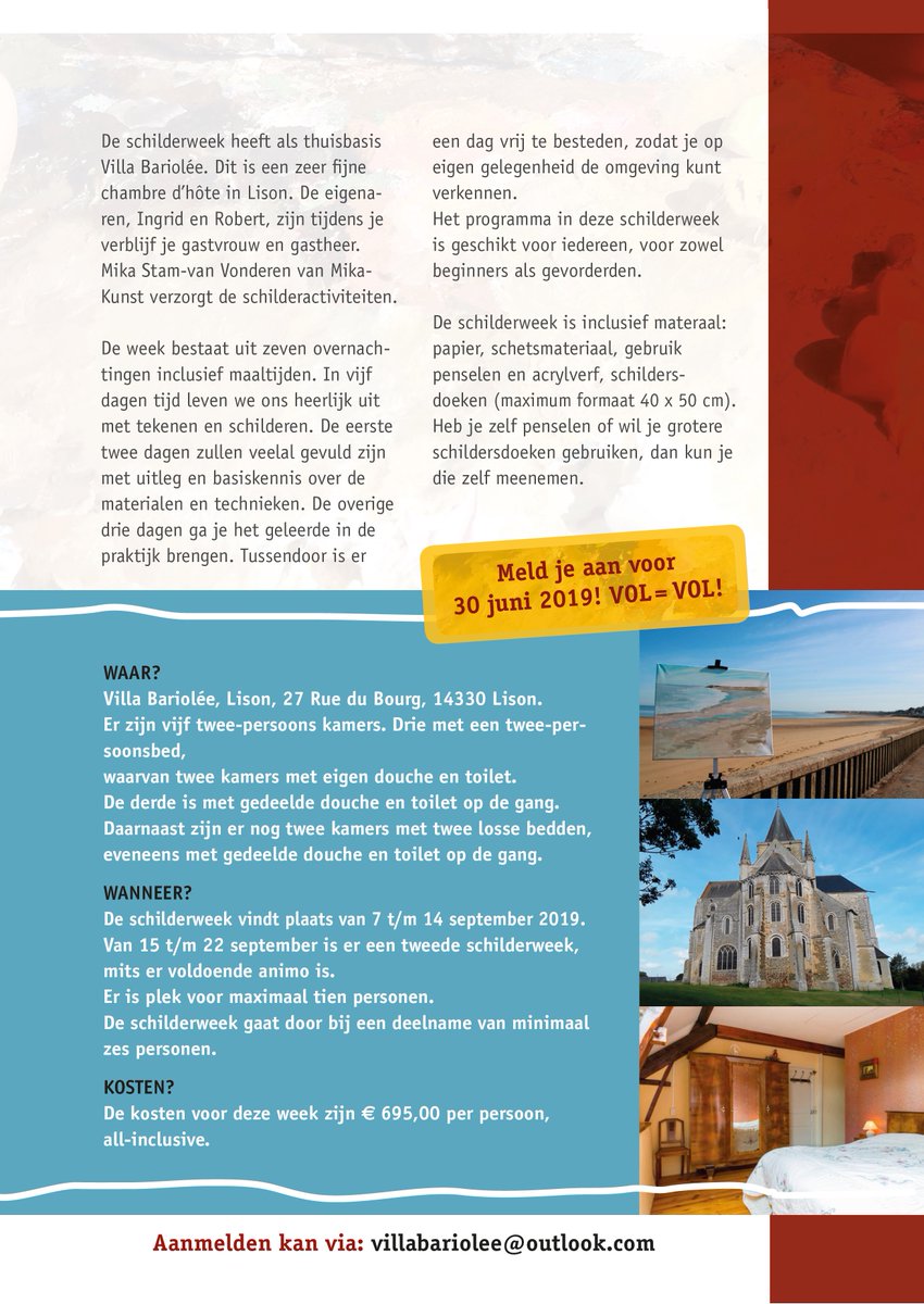 Het is nu de tijd om je vakantie te boeken! Stop met zoeken! Kijk eens hier naar:
kunstinzicht.nl/kunst/prikbord…

#ontspanning #Frankrijkvakantie #schilderen #cursus #levenalsgodinfrankrijk #Normandie #zee #haven #painting #lessons #acrylicpainting