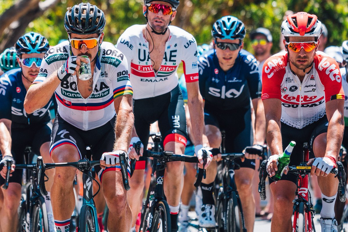Specialized_ESP's tweet photo. Imágenes del @tourdownunder en el que hemos visto la 1ªvictoria del año de @petosagan, la vuelta de 1bici de aluminio a 1carrera #WorldTour (#AllezSprintDisc) y a @eliaviviani con maillot de lider a juego con la #DownUnderCollection (📷: @cyclingimages)→ https://t.co/2YGnpDjiGl https://t.co/ikPtjzqtfr