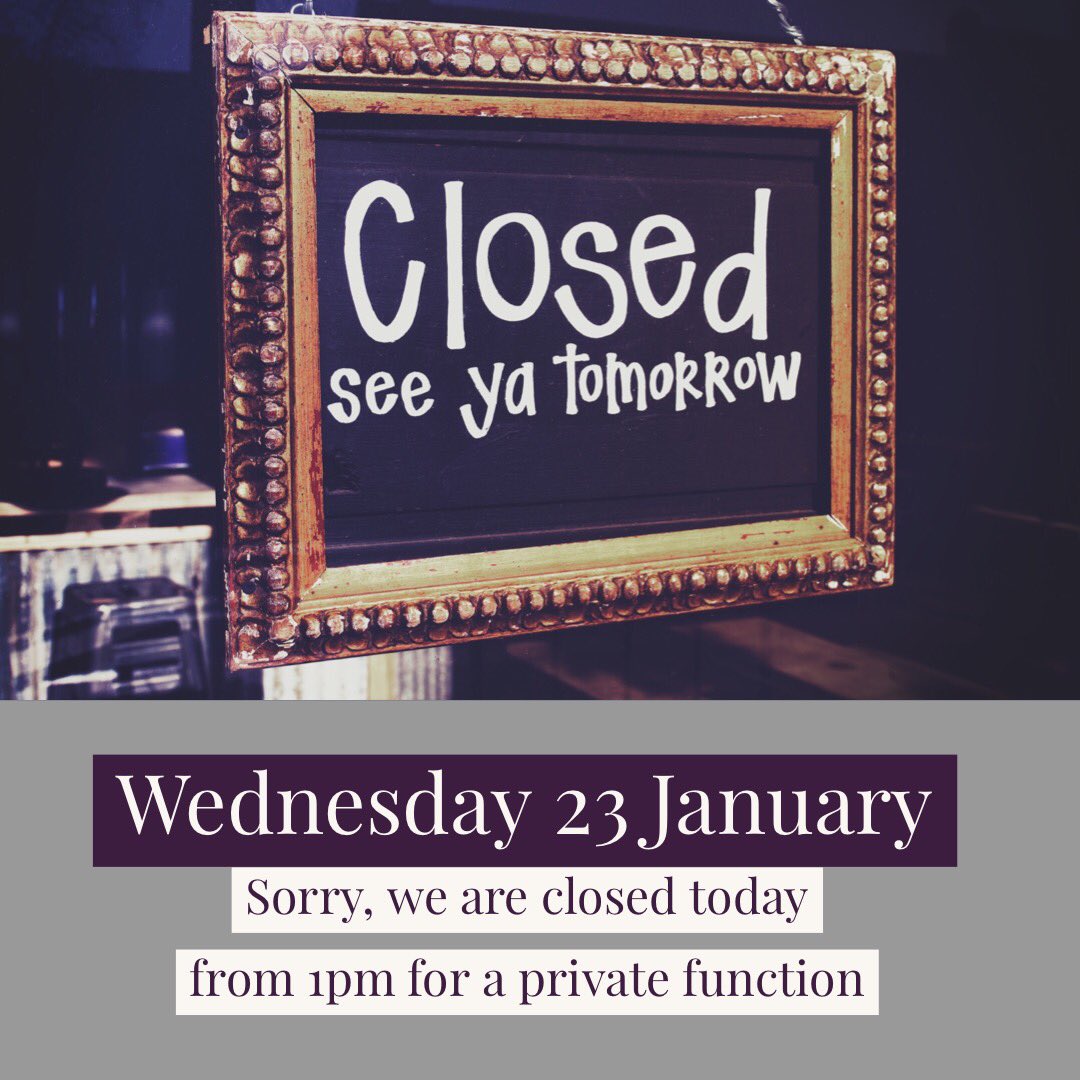Sorry for any inconvenience but we will be closed from 1pm today #beckenham #florist #codffeeshop #br3
