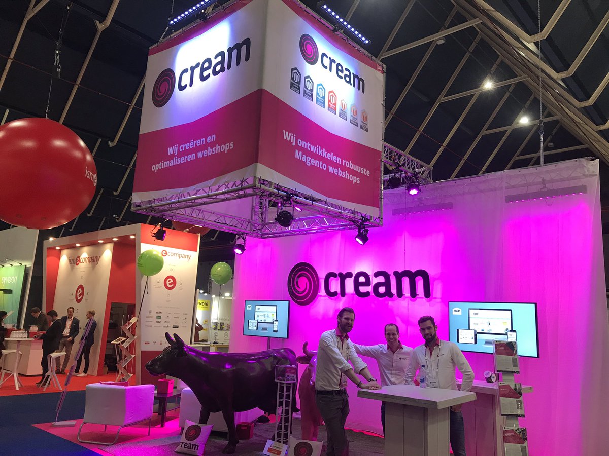 Cream op de Webwinkel Vakdagen. Kom langs op stand 216 en wij vertellen  je alles over Magento 2. #magento #wwv19 #wwvd2019