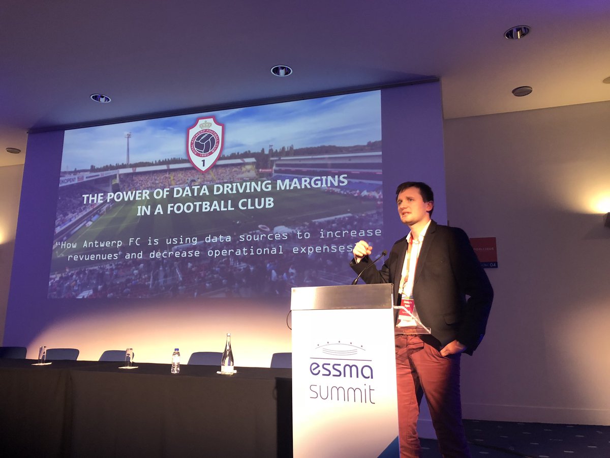 Excellent presentation by Christophe Segers on how <a href="/official_rafc/">Royal Antwerp FC</a> is growing through data @ESSMAstadium #ESSMASummit