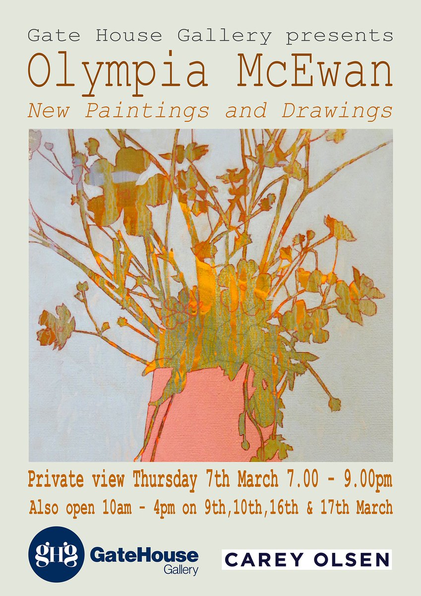 Pleased to announce that we will be showing new paintings and drawings by Olympia McEwan in an exhibition that opens on Thursday 7th March <a href="/Eliz_Coll/">Elizabeth College</a> #Guernsey #Painting #Art #drawings