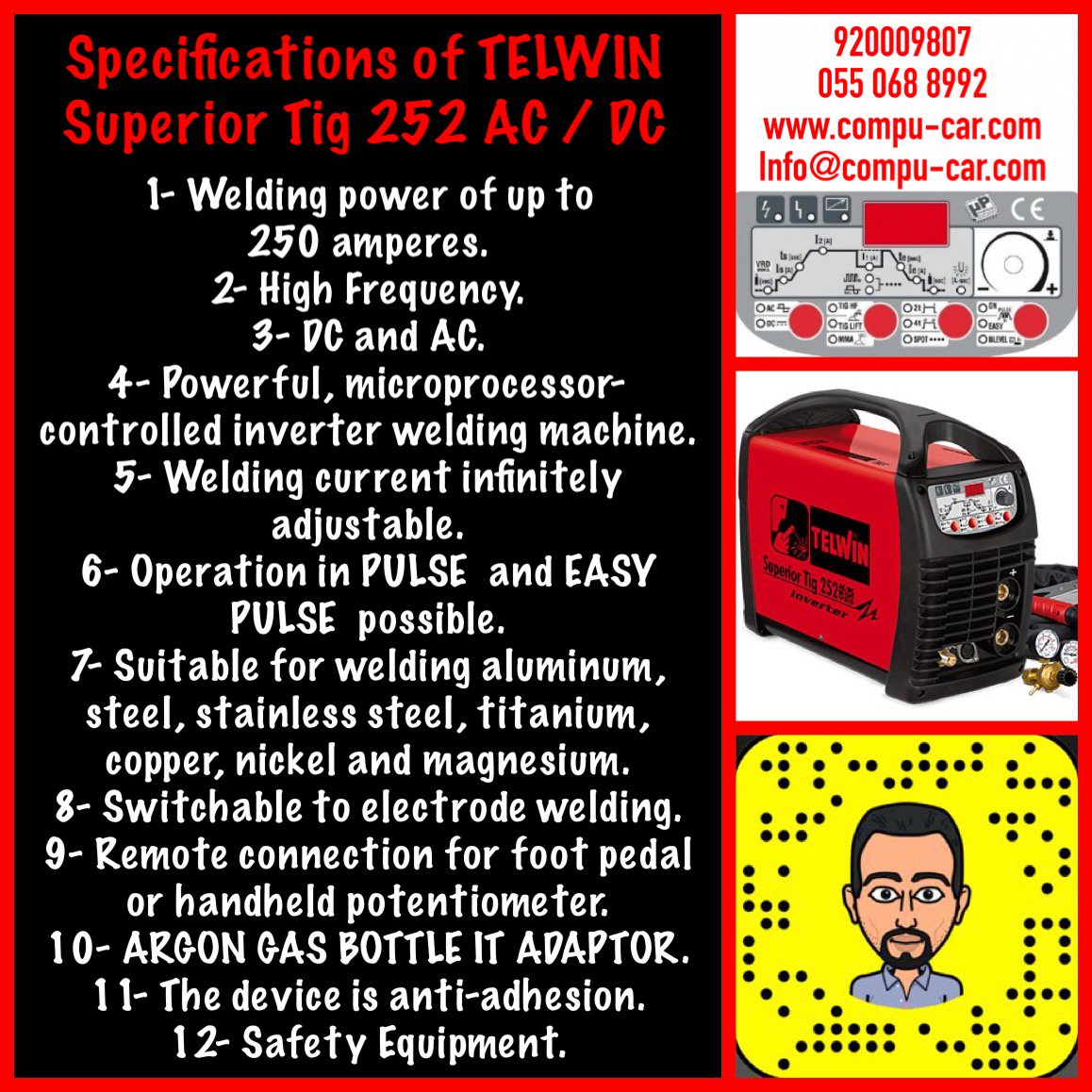 compucarsa's tweet photo. #مكينة_لحام ايطالية من Telwin
#Welding_Machine from #Telwin Italian made
#وكيل #السعوديه #جدة #الرياض #تجهيز_ورش #معدات #اجهزة #سيارات #فحص_شامل #ميزان_اذرعة #ميزان_ديركسيون #ثلاثي_الأبعاد #حساس_كفرات #رافعة #جي_سكان #اف_كار #صن #تحديث #فريون #جيربوكس #تنظيف_بخاخات #خرط_هوبات https://t.co/uekCIgceh7