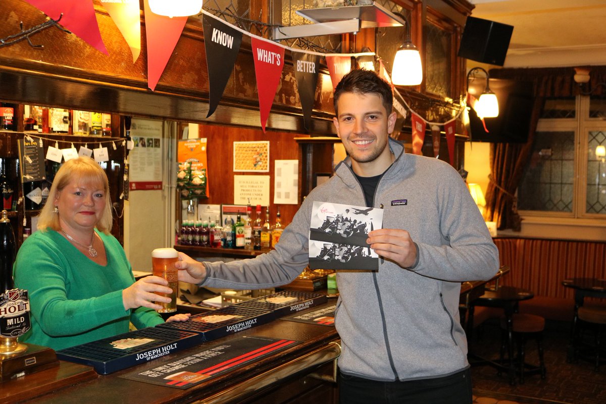 Congratulations to Christopher Lloyd, our #DiamondHoliday winner with <a href="/JHEagleandChild/">The Eagle & Child</a> Pub Manager Michelle Bennett. #unmistakablynorthern #DiamondLager #diamondcompetition