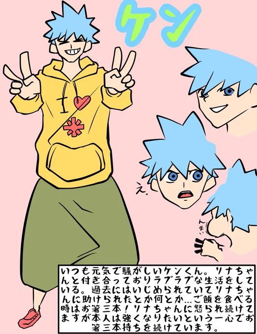 オリキャラ男の子4人の設定が描いてみました!服とかは基本自由なので好きなもの着させてます!ちなみに大田くんがなかなかの推しです♥️ 創拡 