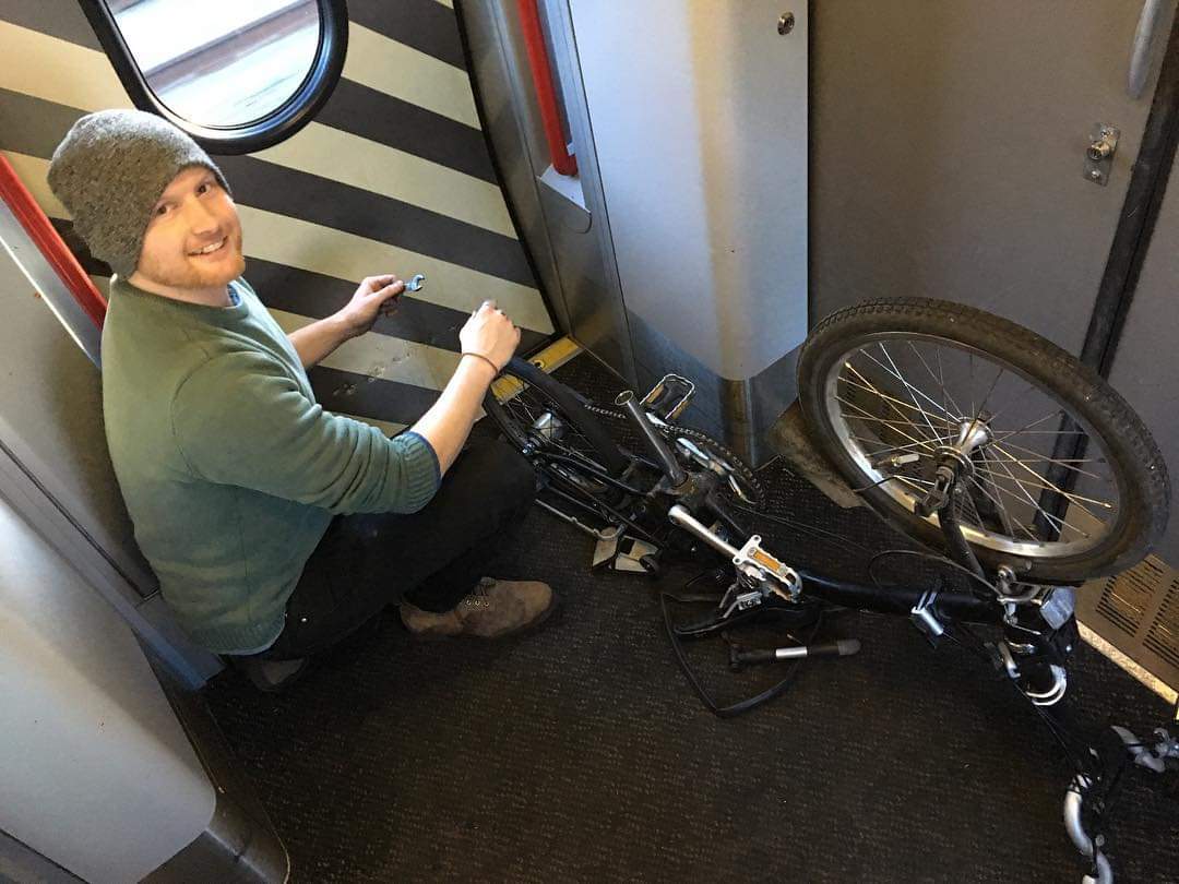 Never not fixing bikes! could have done without a #puncture on the rear of my #brompton on route to Birmingham yest! To up your own mechanic skills, come along to this weeks workshops. 
Adult Bike Workshop (18+) tonight at 6pm-8pm & #youthbikes tomorrow from 4pm @BromptonBicycle
