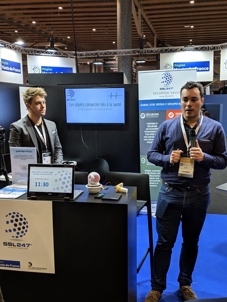 SSL247_FR's tweet image. Présentation des objets connectés de santé. Rejoignez-nous sur notre stand.
@LilleGrandPalai 

#FIC2019 #Medical #Hacking  #IoT