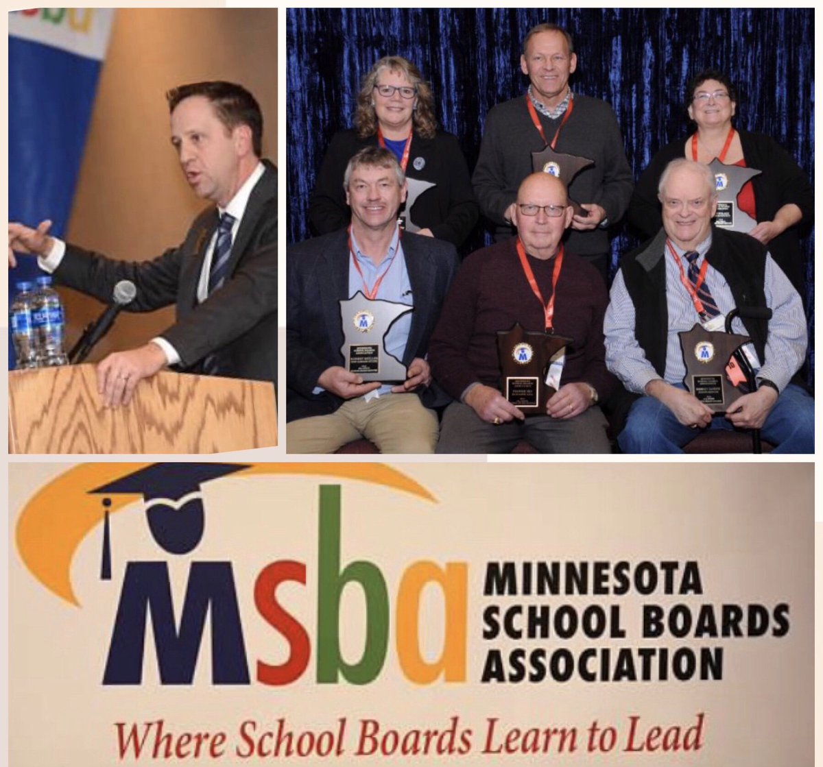 NLSschool345's tweet photo. 98th Annual @MNMSBA leadership conference #Leadership &amp; #Trust. Former NL-S School Board Chair, Robert Moller was honored w/ the MSBA 2019 #AllStateSchoolBoardAward alongside 5 others. Our entire school board attended the conference. #InspireEveryday #MSBA2019 #LearntoLead https://t.co/pDDoLVfvTv
