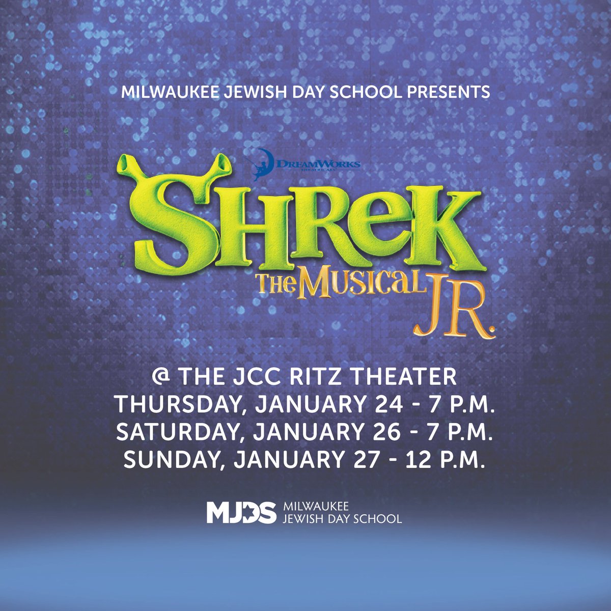 MilwaukeeJDS's tweet photo. Looking for something fun to do this weekend? Bring the family to see MJDS upper school students take center stage for Shrek The Musical JR.! Tickets are $5 at the door, this Thursday, Saturday &amp; Sunday! https://t.co/JpC3M0NwVQ