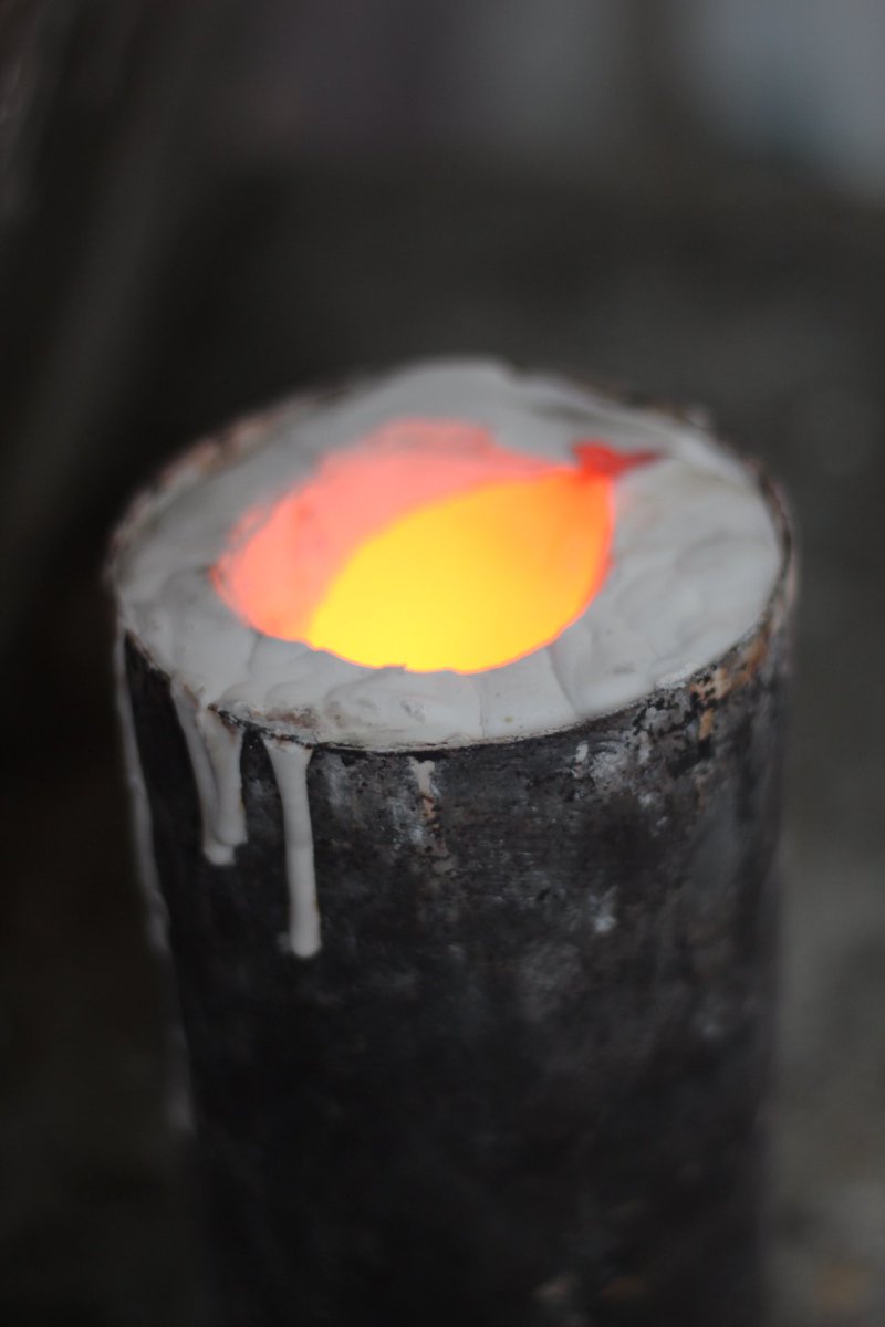 walkinglantern's tweet photo. And here, the glowing red hot bronze, cast in the investing moulds. #foundrywork https://t.co/Fkc74mJVGm
