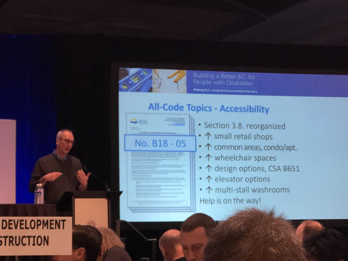 udibc's tweet image. Some of the new accessibility updates to the #BCBuildingCode presented at UDI’s education seminar today.