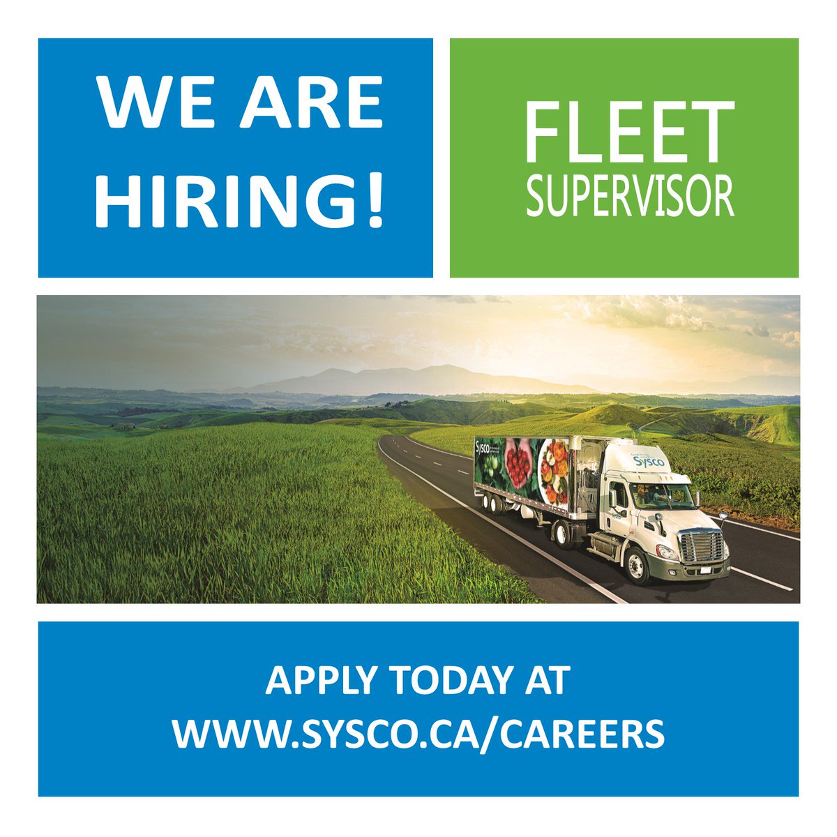 SyscoABCareers's tweet photo. Now Hiring Fleet Supervisor 
Provide leadership and support to our team of trailer mechanics!
https://t.co/DRyvhct9qs 
#yegjobs #syscocareers https://t.co/46TsFosjUu