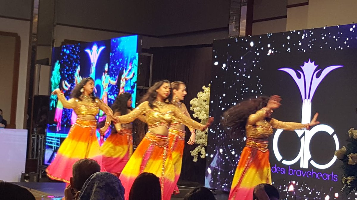 DesiBravehearts's tweet photo. Smashing it again at Scotland Pakistan Fashion Week 
Tribute to @dreamgirlhema dream girl with golden wings 
Choreographed by Pratap Shetty https://t.co/JqjpgYz1C5