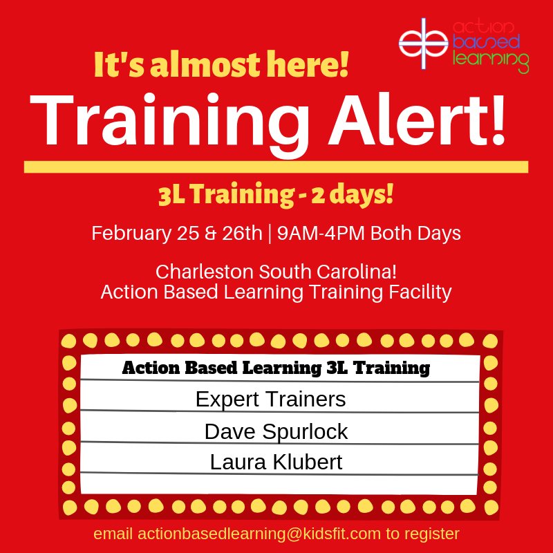 Kidsfit_ABL's tweet photo. Our first 3L training of the year is right around the corner! Get in touch to reserve your seat! Visit -------> https://t.co/bnTzhQE2iS #actionbasedlearning #childrencanthrive #brainsinaction #makekidsmove https://t.co/nonvQ2dSVG