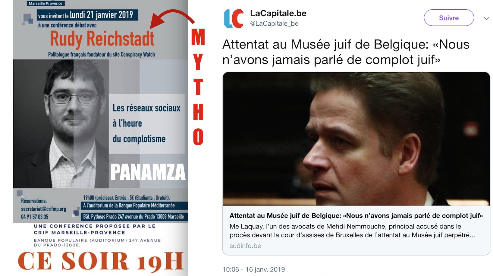 Devant le Crif, l'anticomplotiste Reichstadt invente des citations sur Nemmouche et Faurisson