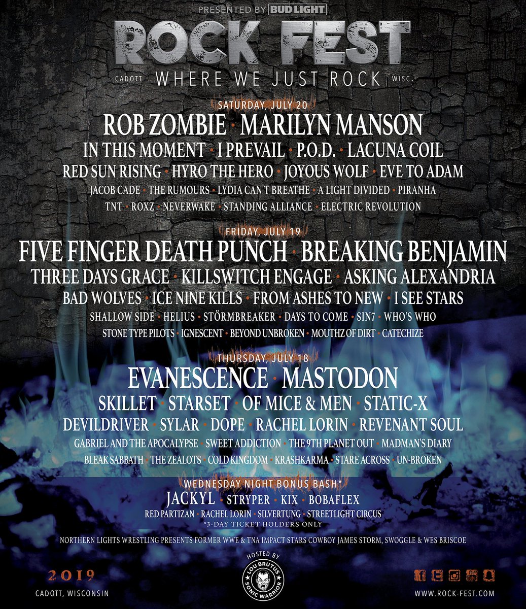 ICENINEKILLS's tweet photo. ANNOUNCEMENT: We'll be playing at the 2019 @RockFestWI, July 18-20 in Cadott, WI! TICKETS ON SALE NOW: https://t.co/XSlhCAnvLV https://t.co/LAazYXxaga