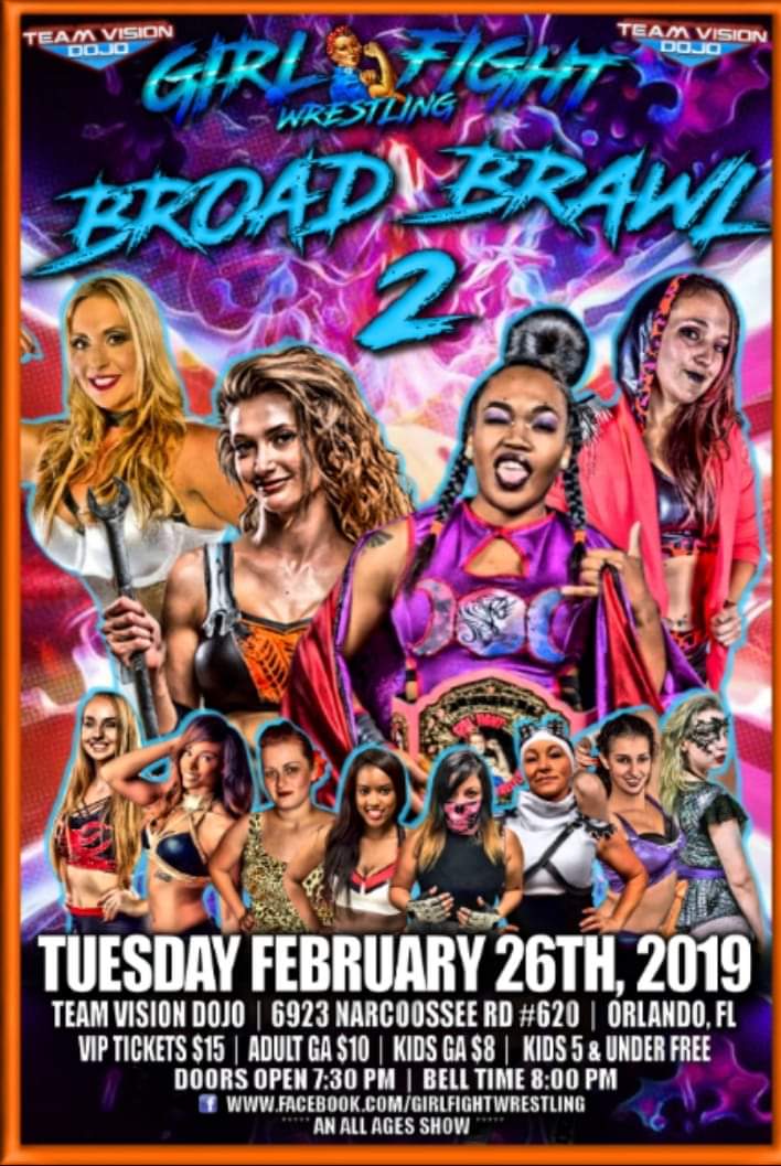 GirlFightWrest's tweet photo. Feb looking like its gonna be fun.
We are going to make stops in....
Indianapolis, IN Feb 12th
Orlando, FL Feb 26th
Please make ot out if you're in the area of these shows.
Like & RT https://t.co/HzzPvEVjSO