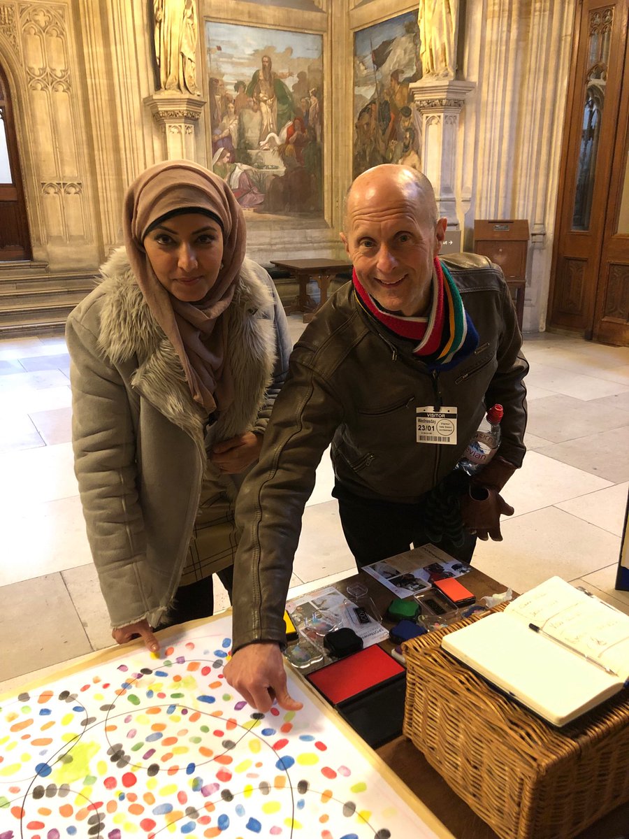 ElaineRartist's tweet photo. Tens Rashid - The Black Training Enterprise Group and Kinnett Edgar - Prison Reform Trust. @BTEG_LDN @UKParliament Thank you for laying your print on the #fingerprintofunity #Art #emergingartwork #nationwide @ThangamMP @ace_national https://t.co/iXPml5wbRi