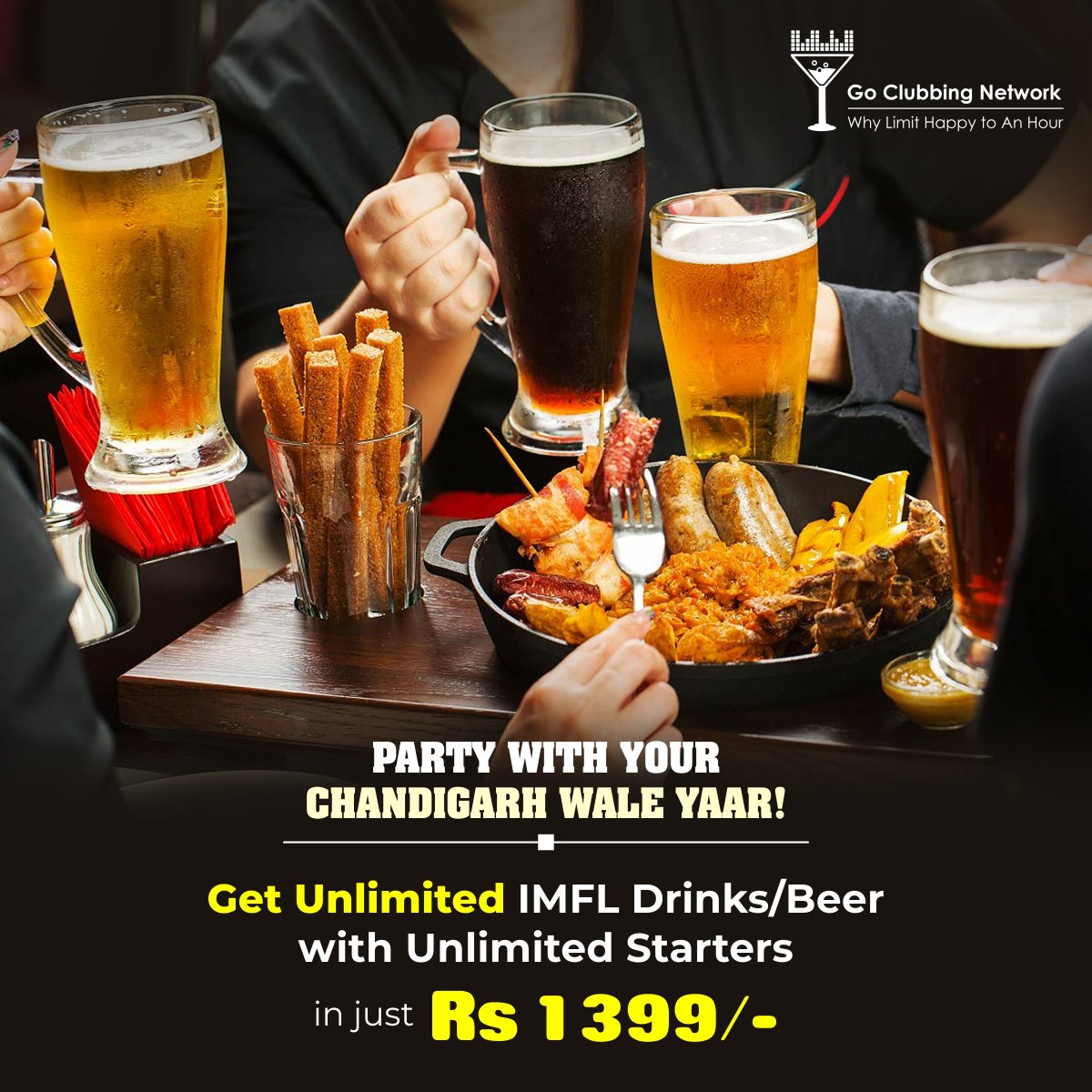 GoClubbingIndia's tweet photo. Go Big in #Chandigarh and enjoy Unlimited IMFL/Beer along with #Unlimited Starters ONLY via #GoClubbingNetwork. Employ this #deal at Cafe cabana, Chandigarh, click here: https://t.co/9wzm1BBkcs
To get more Bar Deals, visit: https://t.co/cQ7JKPcuWm
.
.
#goclubbing #gounlimited https://t.co/cGlx3vMCri
