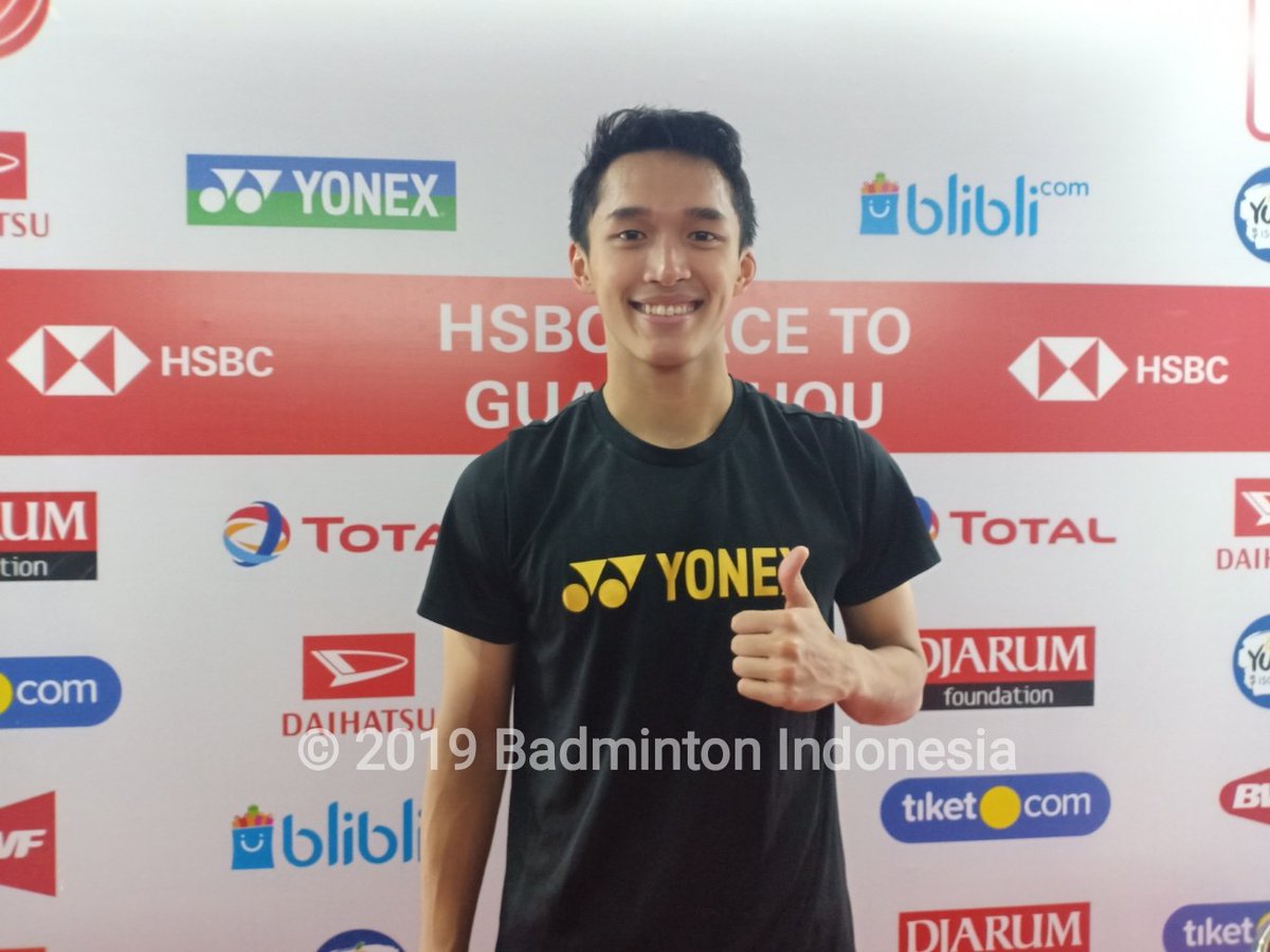 INABadminton's tweet photo. (Result) MS-R1 #DaihatsuIndonesiaMasters : Jonatan Christie [INA] vs Rasmus Gemke [DEN] 21-16 Retired

Jojo melaju ke babak kedua. https://t.co/o3GFGdtI9v