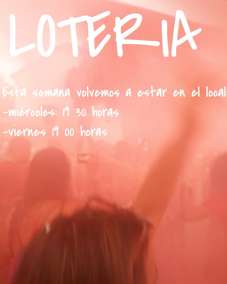 Lotería 📢📢
-miércoles a partir de las 19.30 horas. 
-viernes a partir de las 19 horas.
🏁También puedes apuntarte para colaborar en la II edelweissrace🏆... Y sino te esperamos que seas otro de los valientes 🏃‍♀️🏃‍♂️
🔜🔜edelweissrace.com (Link bio)
#peñaedelweiss