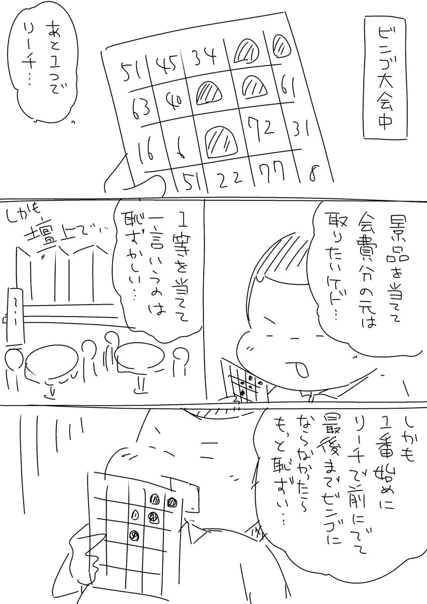 ビンゴ大会中の僕。
当たりたいけど目立ちたくない。 